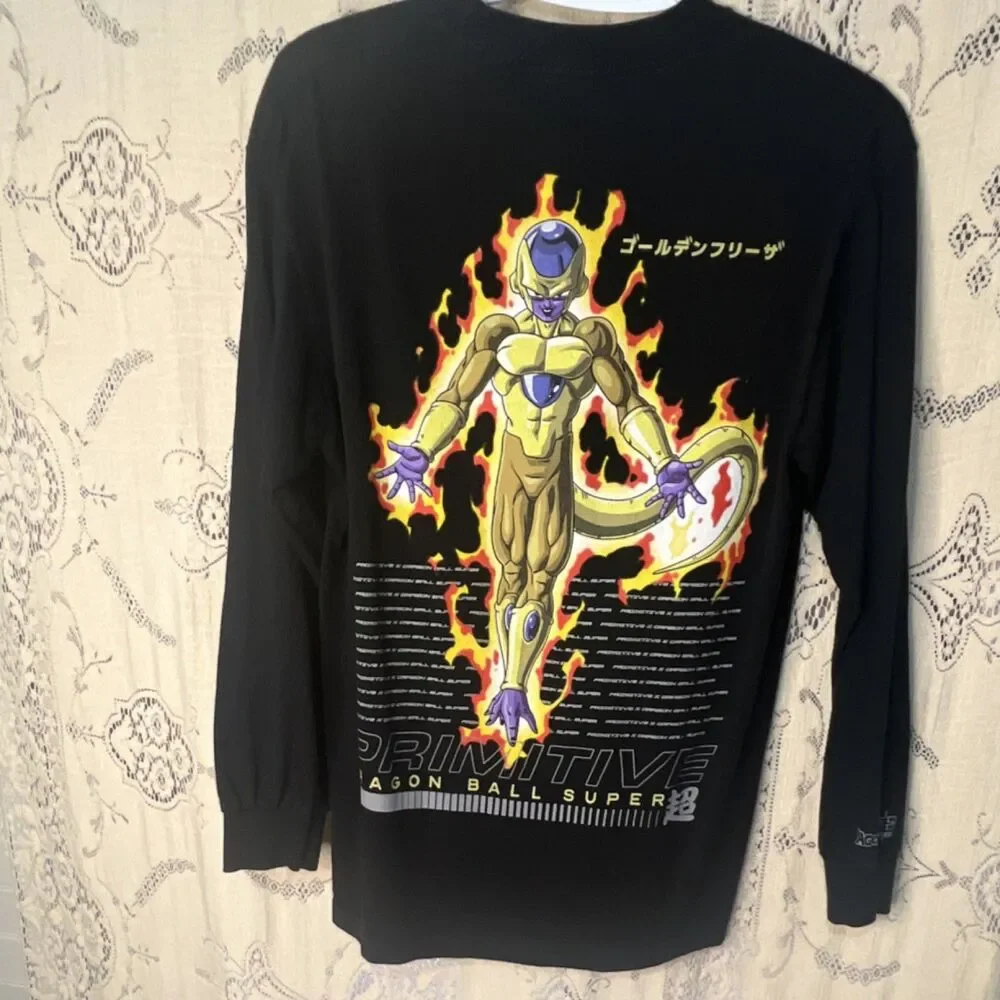 Primitive Dragon Ball Super Golden Frieza Black Graphic Long Sleeve T-Shirt - Picture 2 of 2